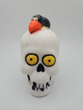 Vintage Skull & Crow Halloween Novelty Candle